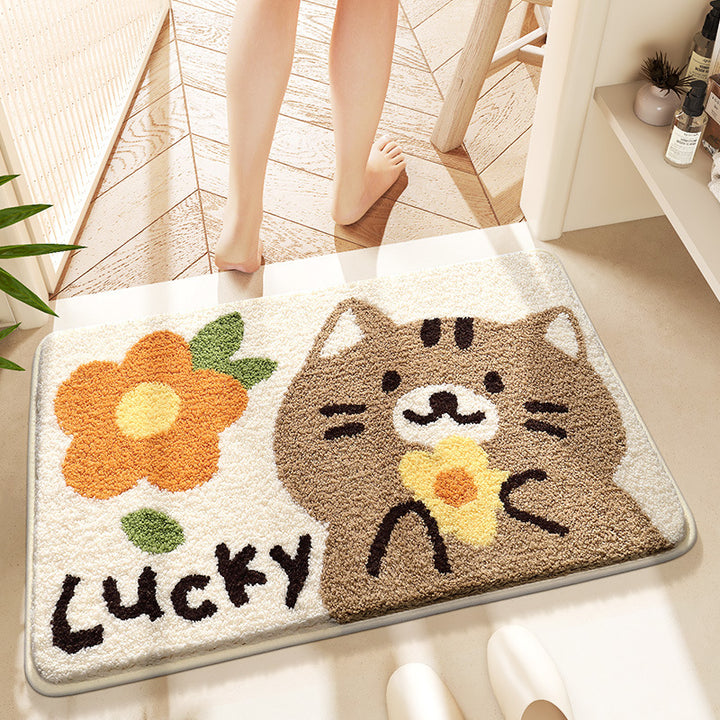 Cute Cat-Themed Bath Mat Kalsten