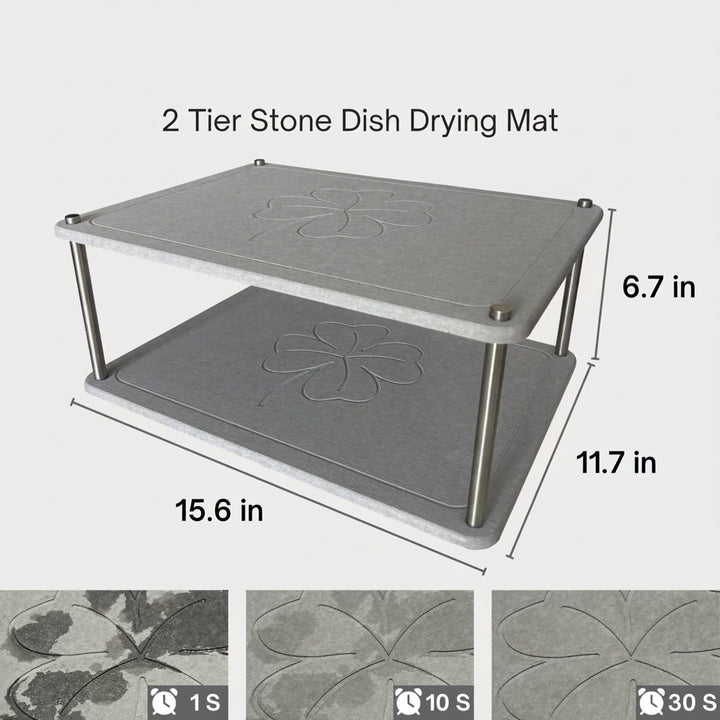 Two-Tier Stone Dish Drying Rack Kalsten