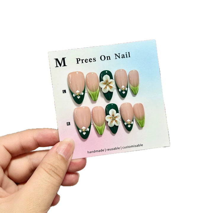 Artistic Floral Press-On Nail Set  1791773919