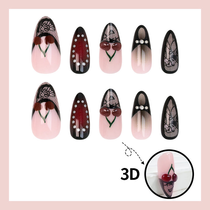 Nail art set with playful fruit and flower designs Kalsten