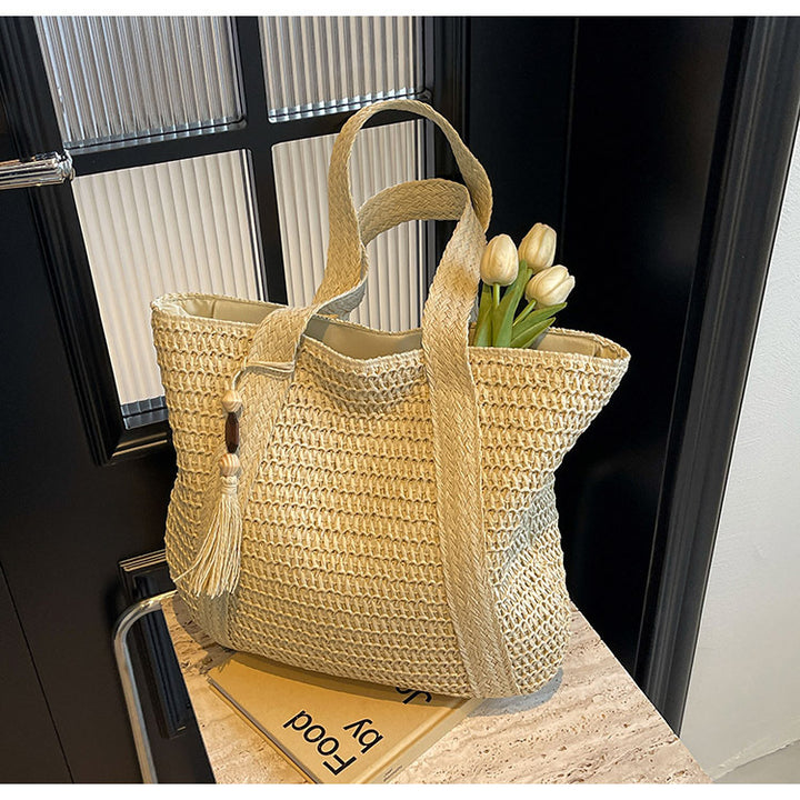 Woven Textured Beach Tote