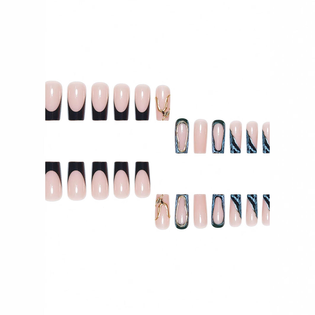 Designer Geometric Press-On Nail Art Kalsten