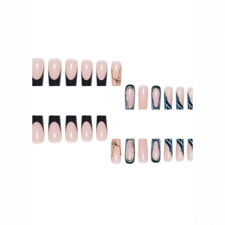 Designer Geometric Press-On Nail Art Kalsten