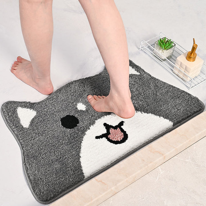 Whimsical Cat-Themed Bath Mat Kalsten