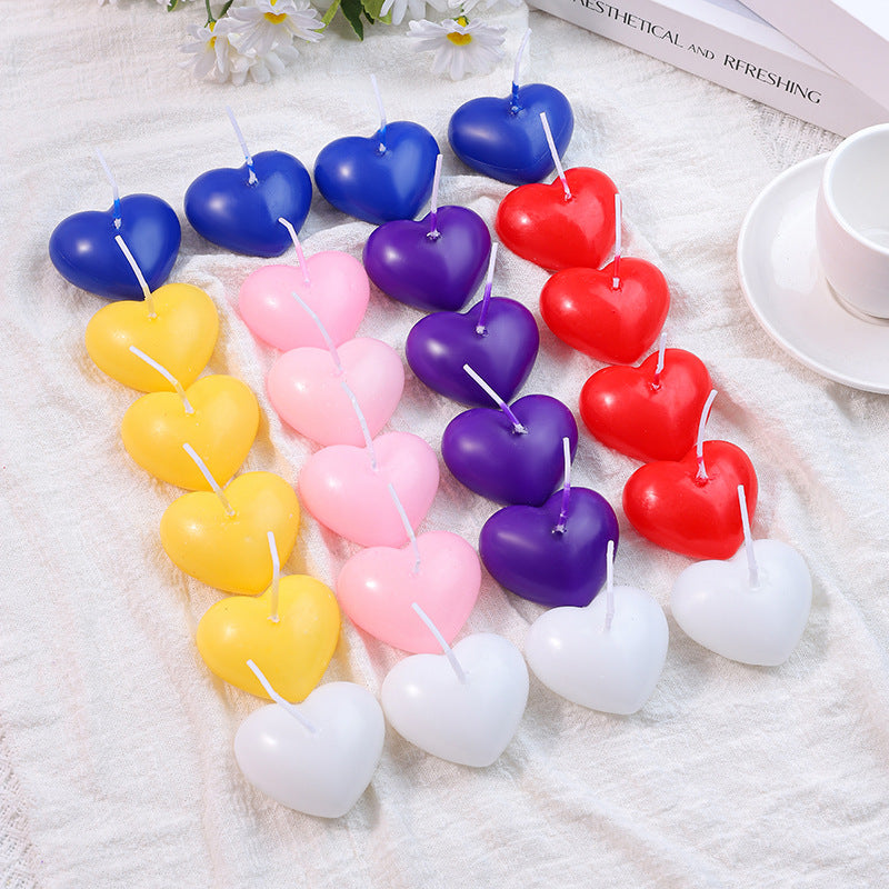 Heart-Shaped Floating Decorative Wax Candle