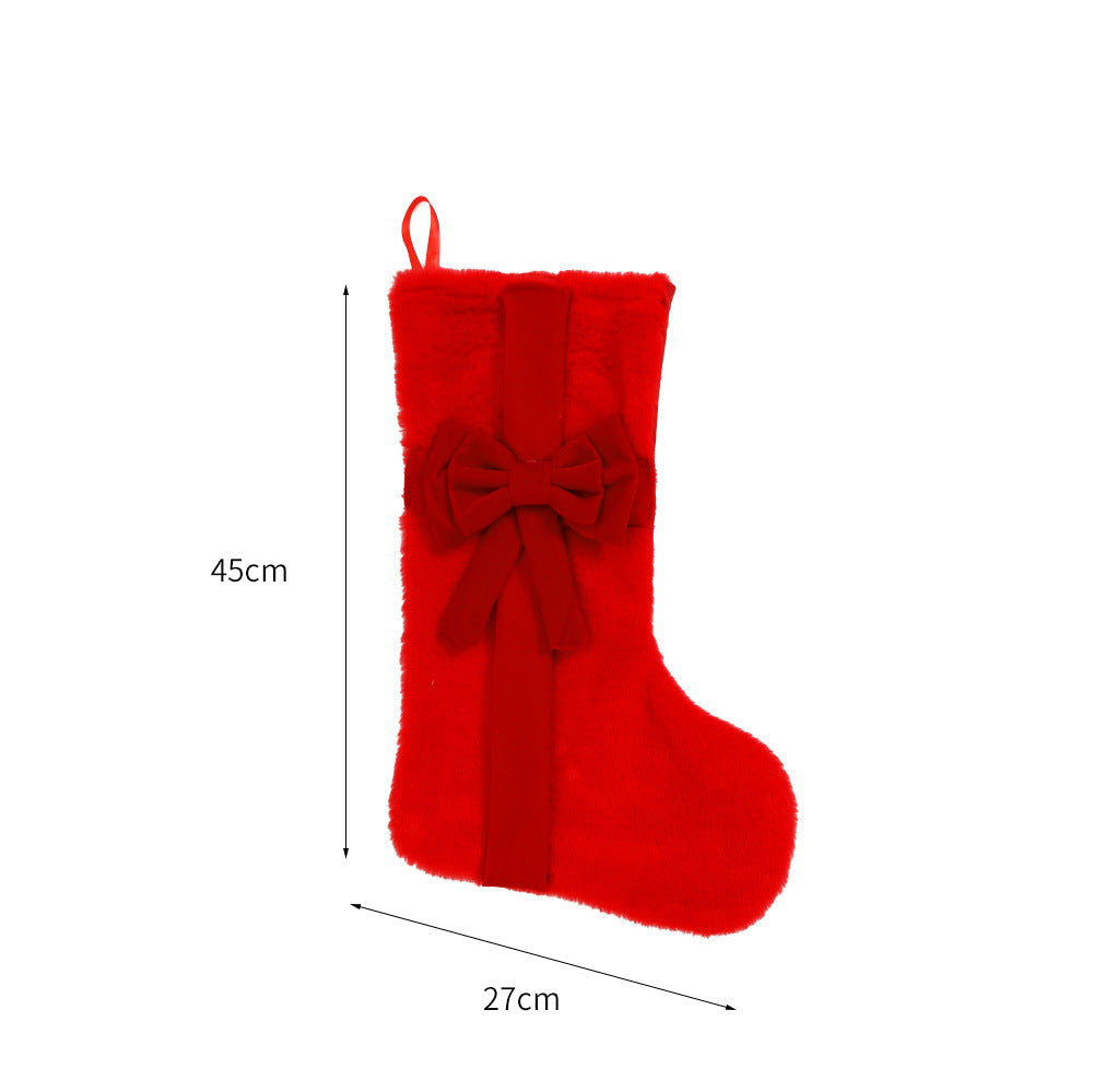 Luxury Plush Christmas Stocking with Bow