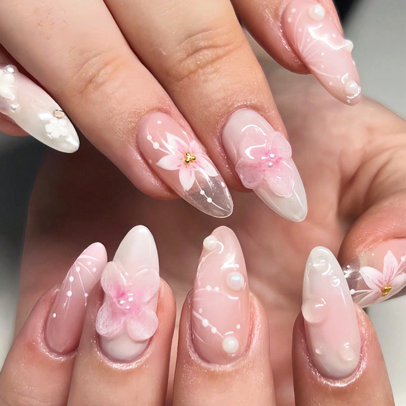 Floral Fantasy Stiletto Nail Art Kalsten