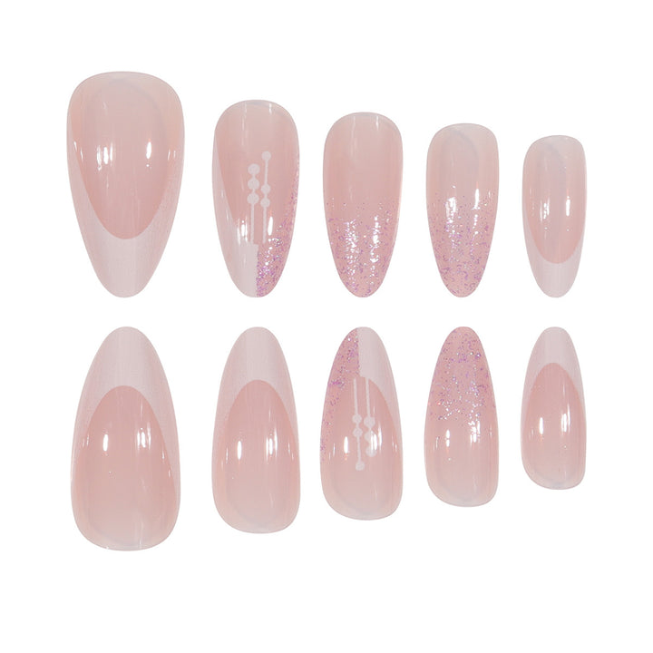 Elegant Stiletto Press-On Nails with Artistic French Tip Kalsten