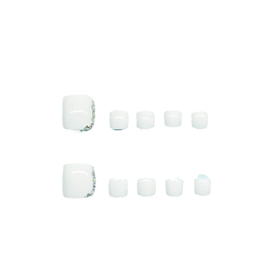 Elegant Rhinestone-Embellished Toe Nail Art Kalsten