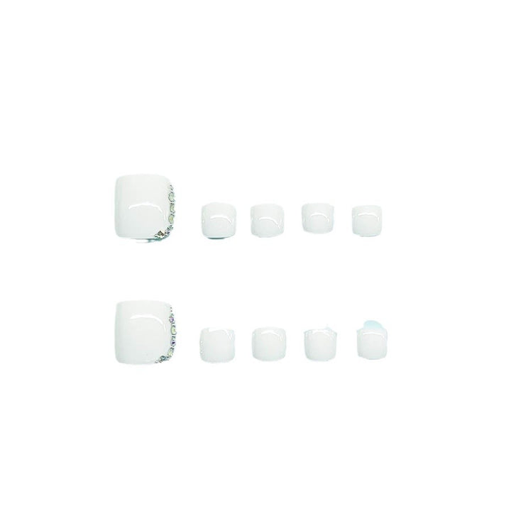 Elegant Rhinestone-Embellished Toe Nail Art Kalsten
