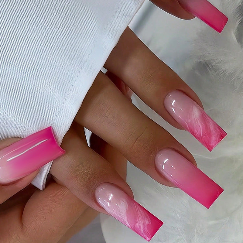 Artificial nail set with elegant ombre and glitter accents Kalsten