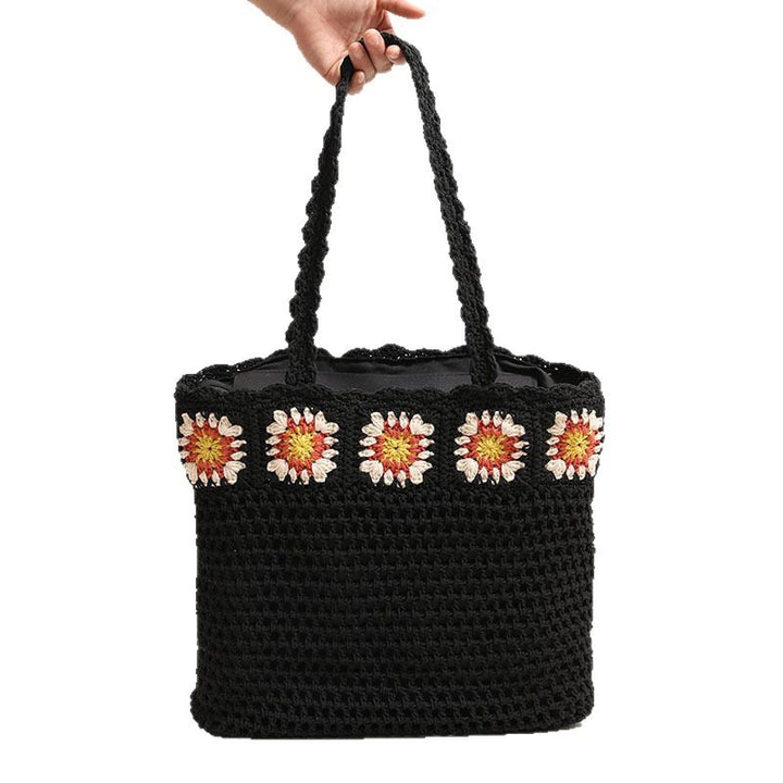 Hand-crocheted beach bag with floral accents Kalsten