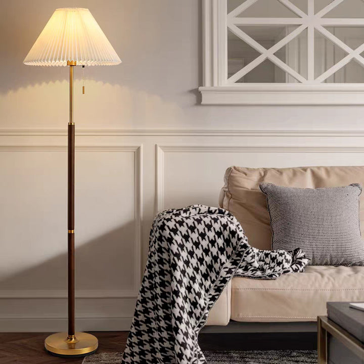 Elegant Pleated Shade Floor Lamp