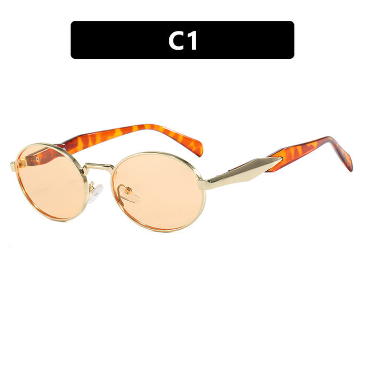 Women's fashionable sunglasses in elegant oval design with trendy accents Kalsten