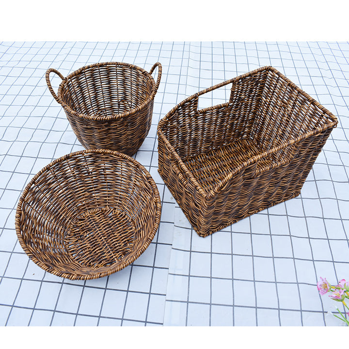 Artisan Woven Round Storage Basket Kalsten