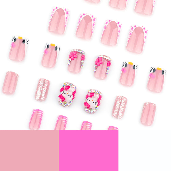 Artistic Nail Art with Animal Motifs and Glitter Accents Kalsten