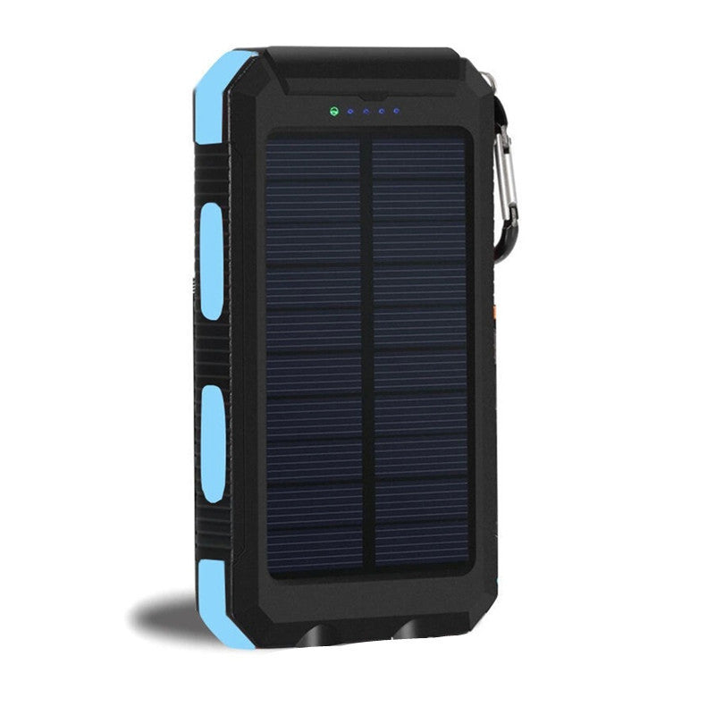 Solar-powered power bank with impact-resistant design and integrated carabiner Kalsten
