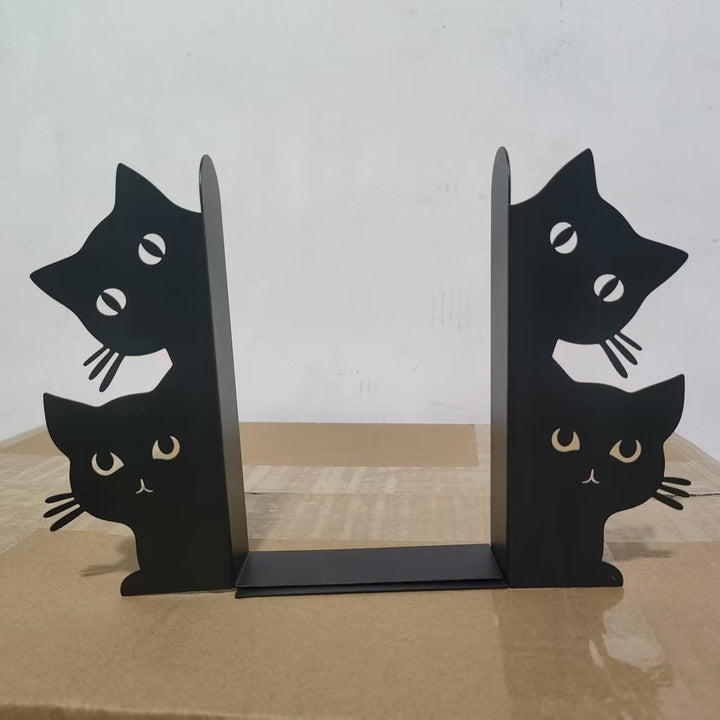 Cat-Shaped Bookend Set