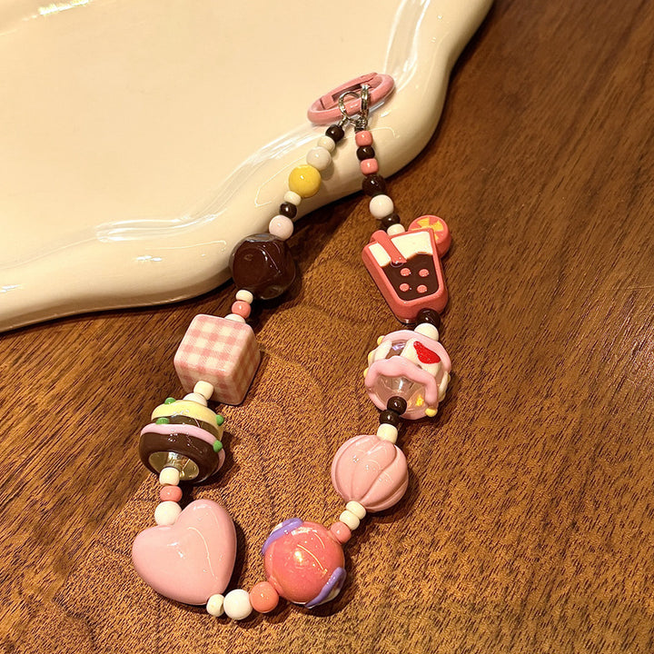 Playful Food-Themed Beaded Keychain Kalsten