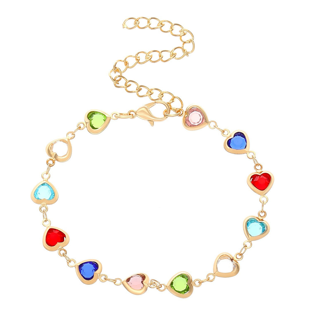 Heart-Shaped Gemstone Charm Bracelet Kalsten