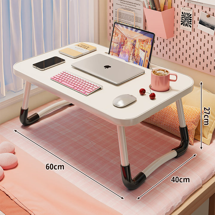 Foldable Portable Bed Laptop Table with Rounded MDF Top and Locking Folding Legs
