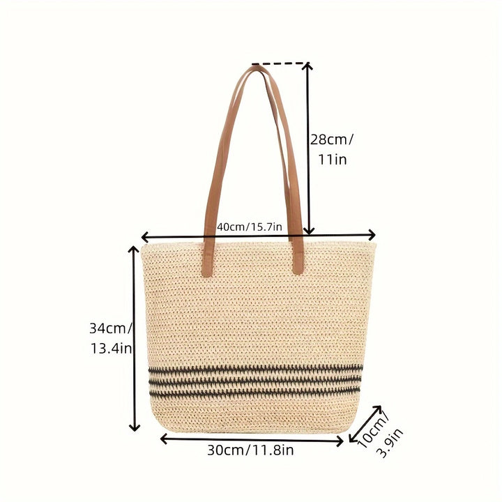 Spacious fabric tote bag with leather handles Kalsten