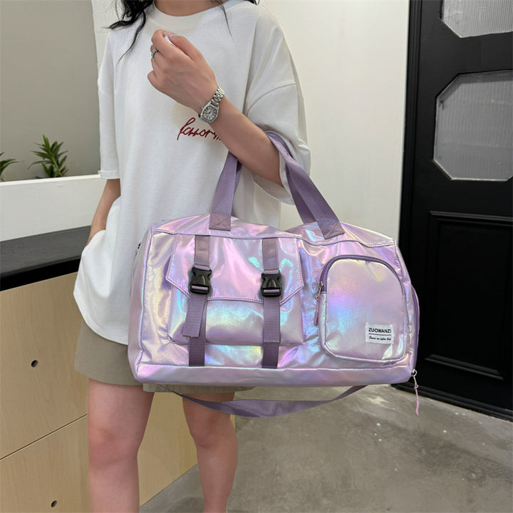 Iridescent Multi-Pocket Sports Duffle Bag Kalsten