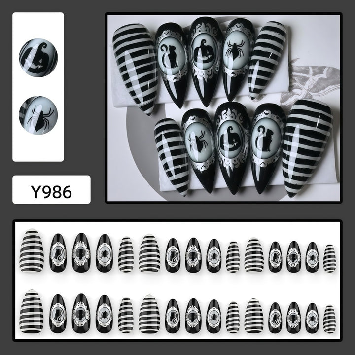 Creative nail art set with spooky designs Kalsten