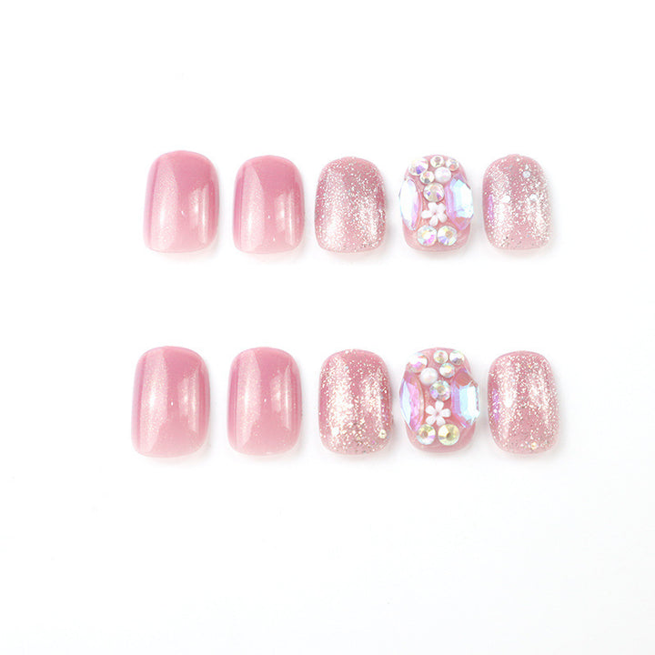Premium Sparkling Press-On Nail Set with Decorative Rhinestones Kalsten
