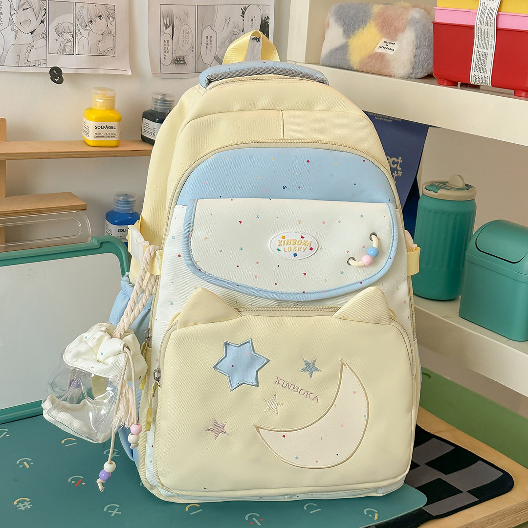 Cute Character-Inspired Multi-Pocket School Backpack