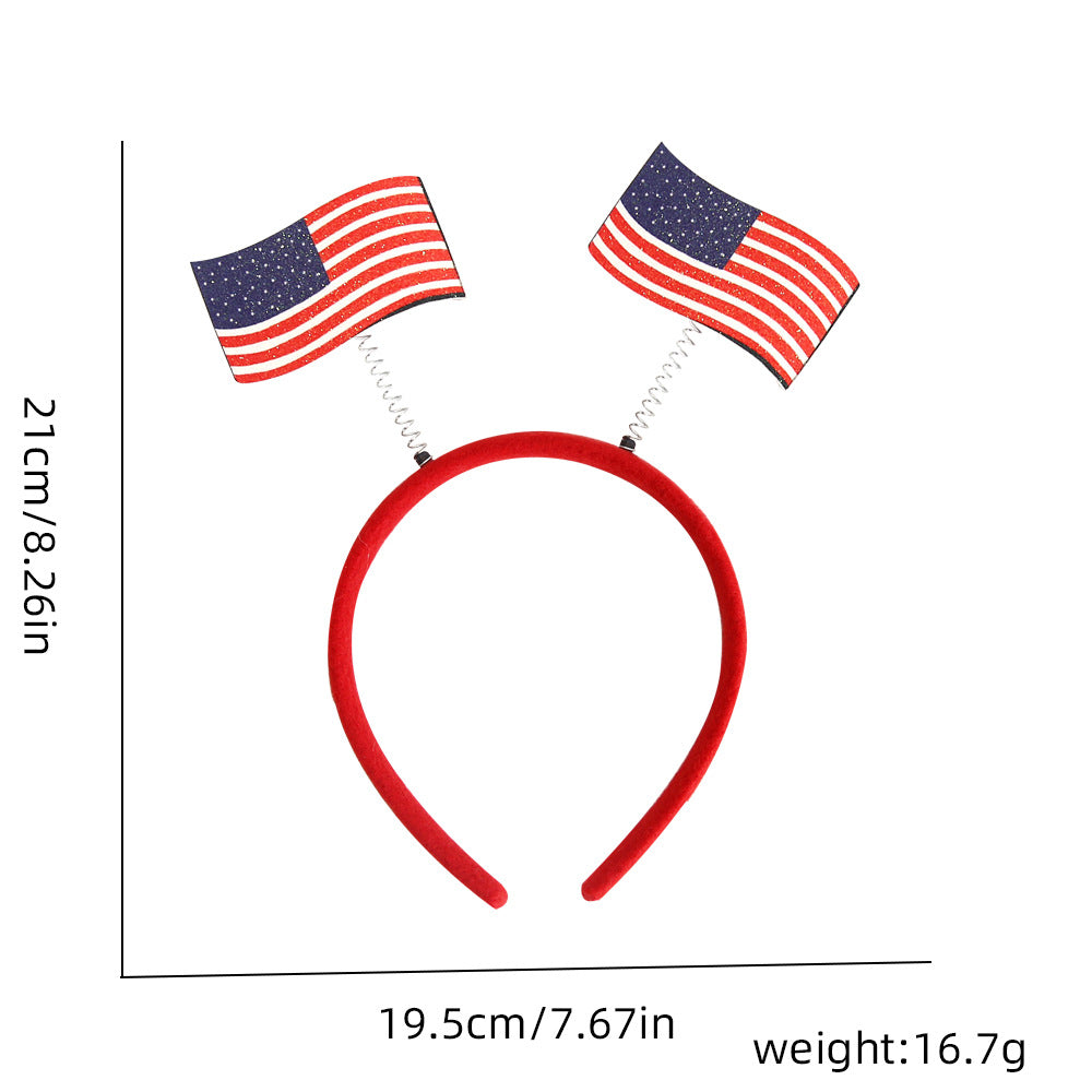 Unisex nan patriotic star antenna headband with ribbon streamers Kalsten