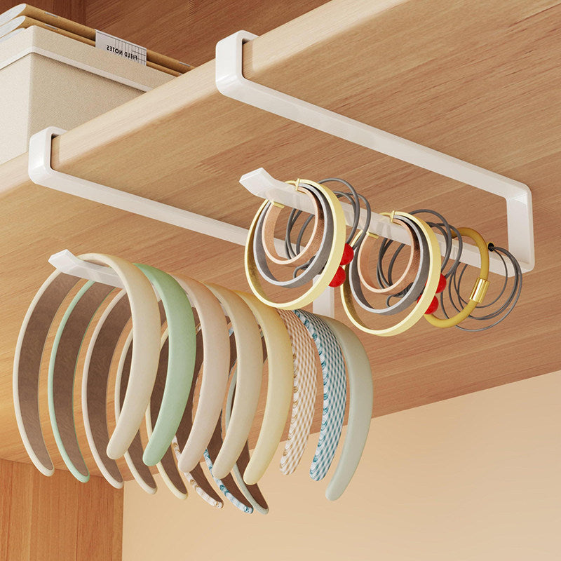 Under-Shelf Headband and Earring Organizer Rack