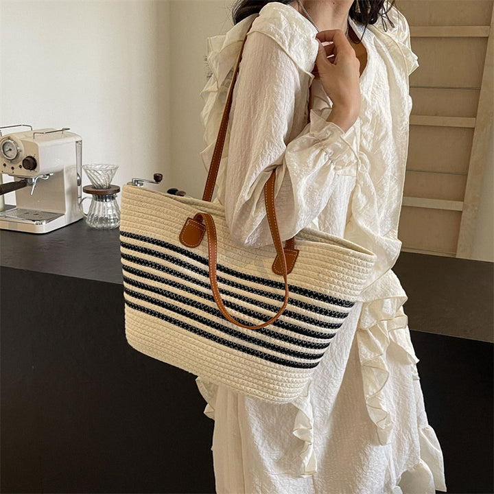 Stylish Striped Beach Tote Kalsten