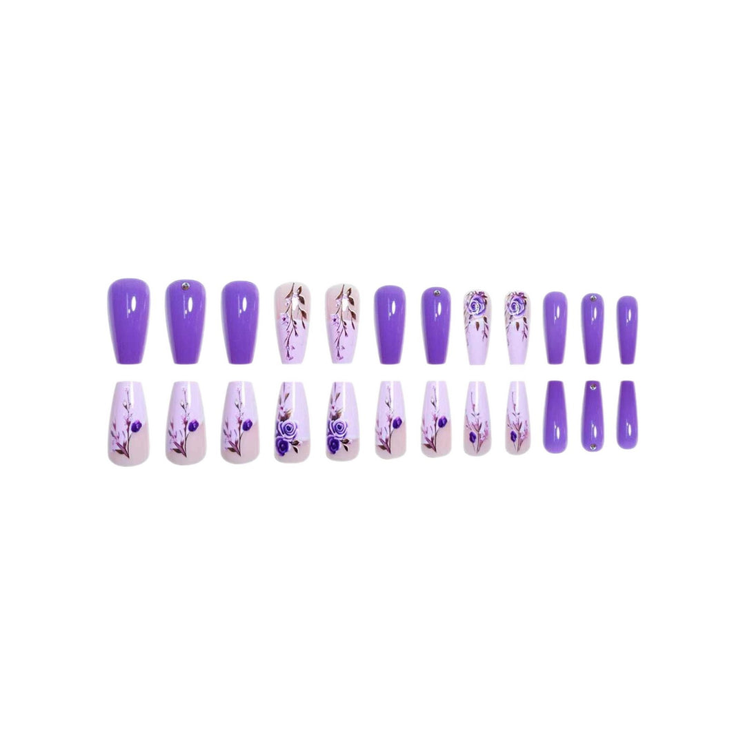 Elegant Floral Acrylic Nail Set Kalsten