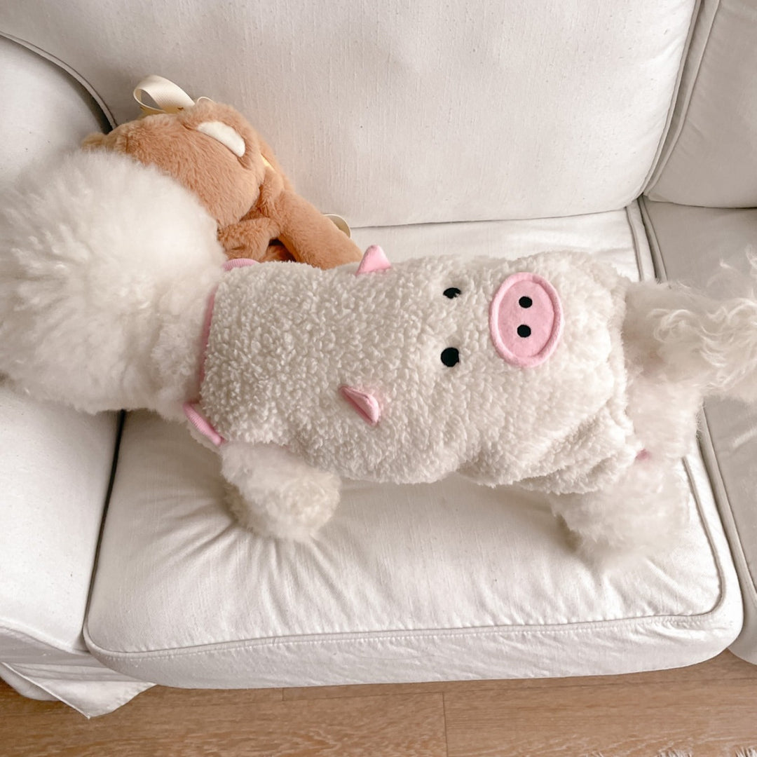 Plush Pig Face Fleece-Lined Slide Slippers