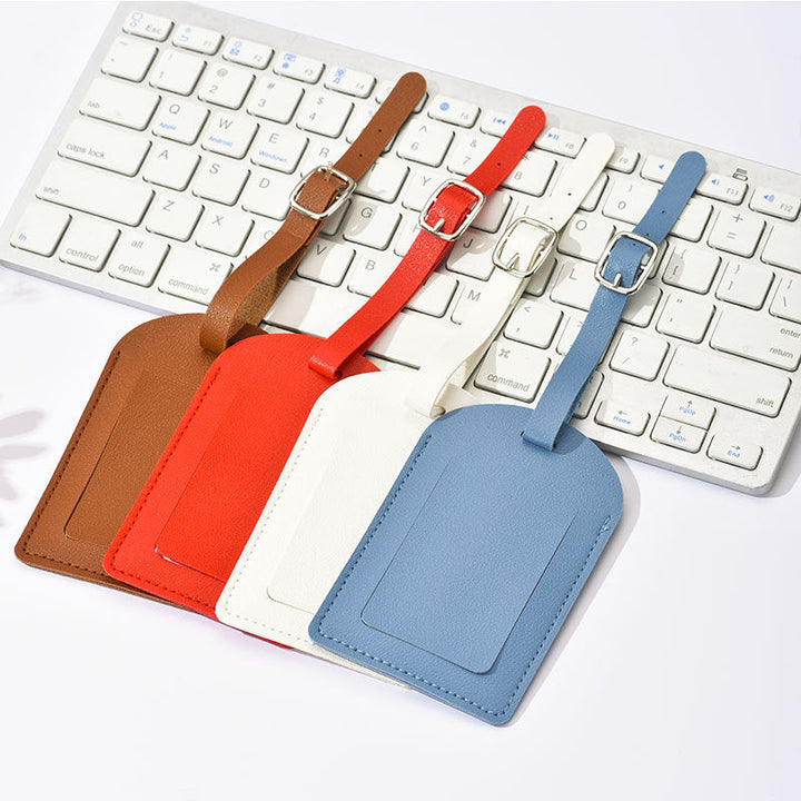 premium PU leather luggage tag with adjustable buckle strap Kalsten