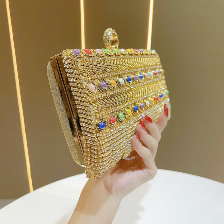 Crystal-Embellished Evening Clutch