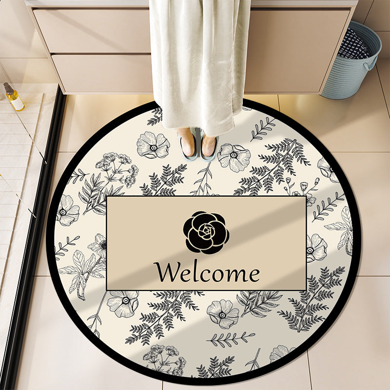 Round Motivational Bath Mat