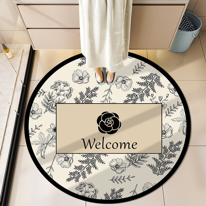 Round Motivational Bath Mat