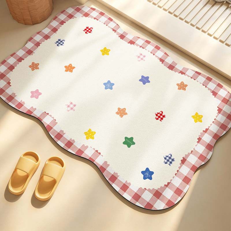 Decorative Flower-Themed Bath Mat
