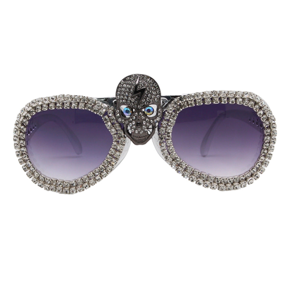 Women’s statement sunglasses with exceptional skull design and sparkling rhinestone frame Kalsten