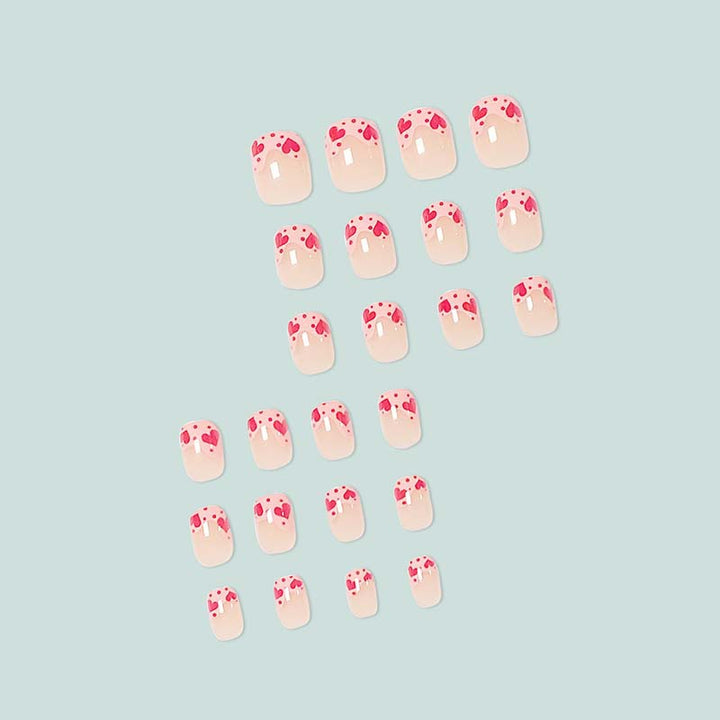 Artfully designed nail tips with heart motifs Kalsten