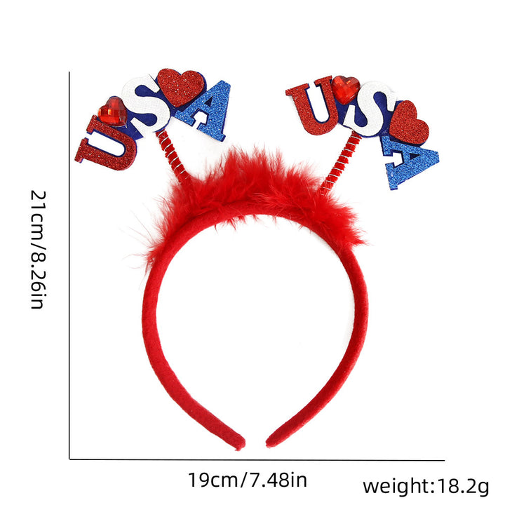 Unisex nan patriotic star antenna headband with ribbon streamers Kalsten