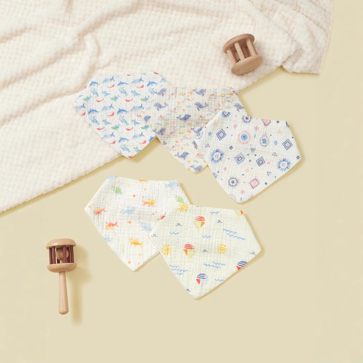Soft Muslin Baby Bandana Bibs Set kalsten