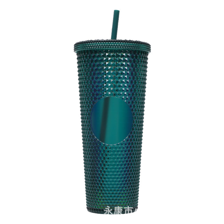 Ladies High-Quality Glitter Drinking Cup with Leak-Proof Lid and Integrated Straw Kalsten