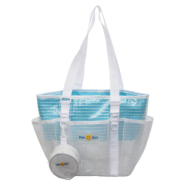 Mesh Beach Tote Bag with Detachable Pouch