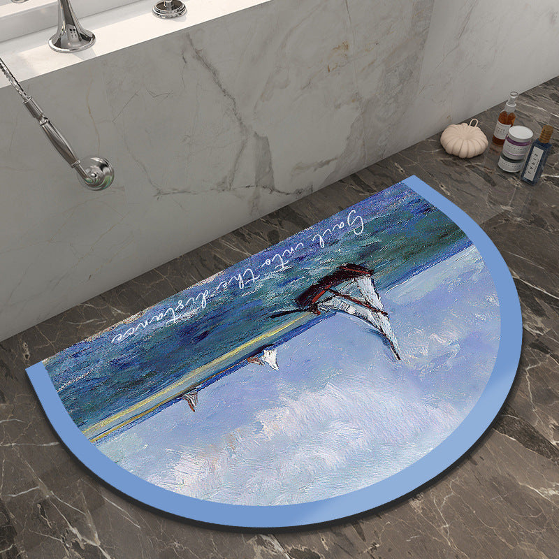 Artistic Round Bathroom Mat for Home