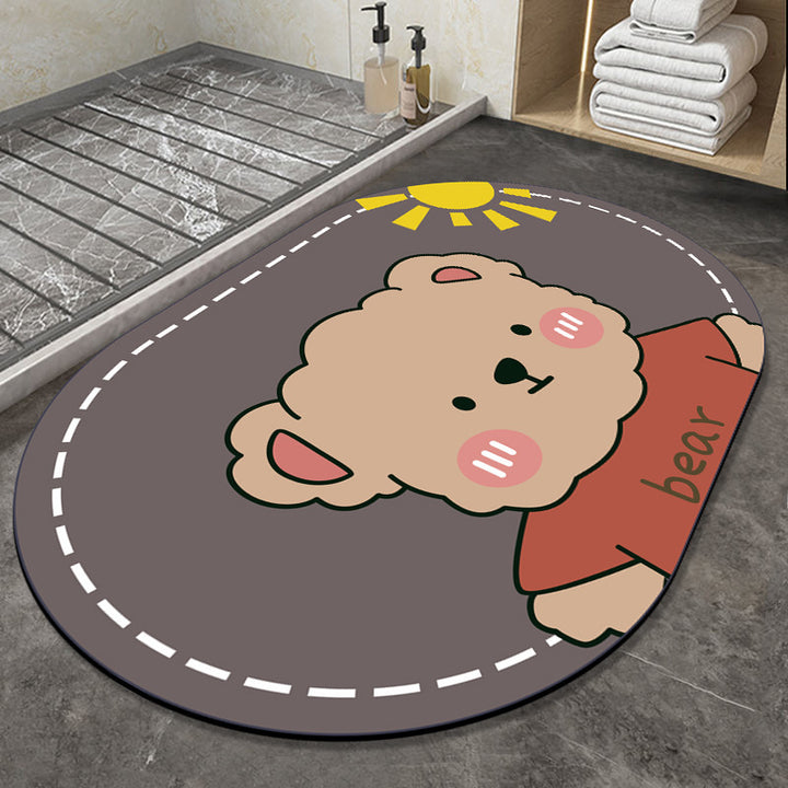 Cute Cartoon Food-Themed Bath Mat