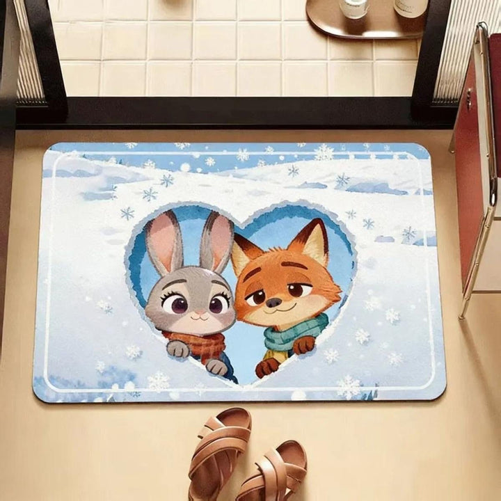 Cartoon Character Plush Mat for Interiors