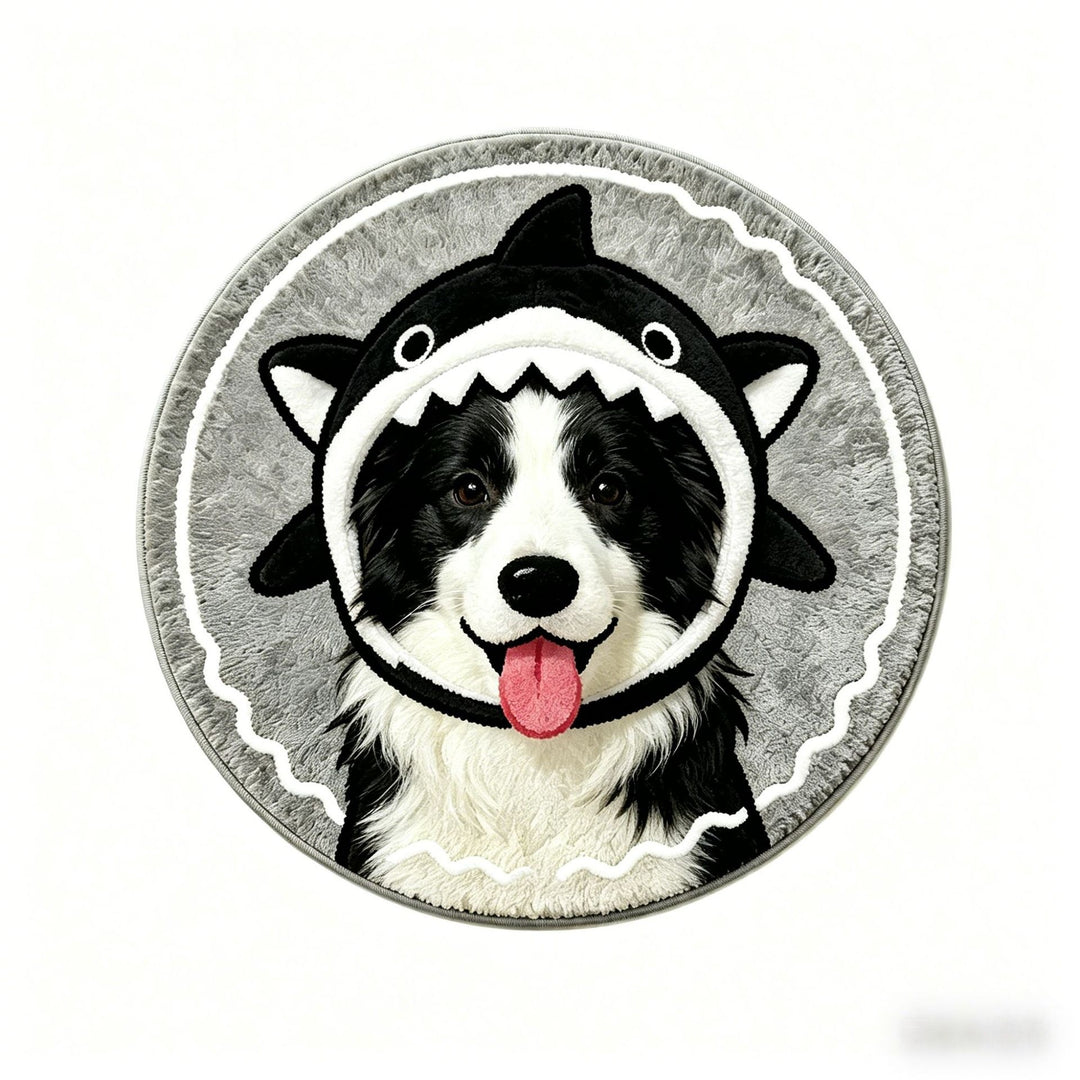 Playful Dog-Themed Round Area Rug